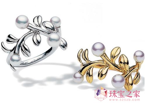 Mikimoto Olive Motif 18KƽձAkoyaָ