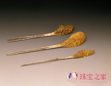 唐代银镏金簪 唐代银镏金簪